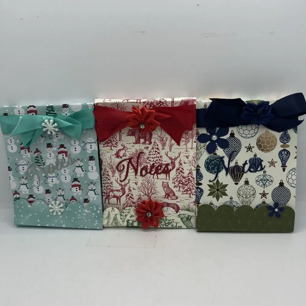 Handmade Christmas Holiday Notes Notepad W/ Little Pen‎ Great Stocking Stuffer